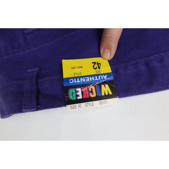 Deadstock Vintage 90s Streetwear Mens 42x34 Baggy Fit Skateboard Jeans Purple - Picture 15 of 15
